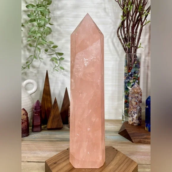 2268 Large Rose Quartz Crystal Tower